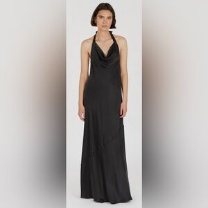 DISSH SILK COWL NECK BIAS GOWN